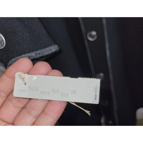 NWT Vintage Cadillac Mod 1960s Italian Pure Virgin Wool Long Black Sweater Flaws - Picture 15 of 16